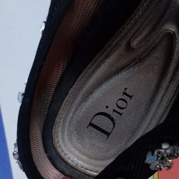 Dior Black Sequins Embellished Mesh Fusion Slip-On Sneakers - Picture 10 of 12